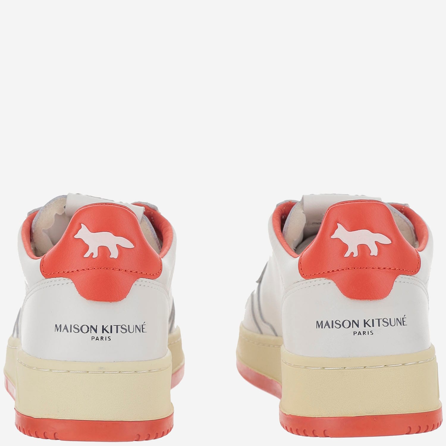 Autry X Maison Kitsune Medalist Low Top Sneakers In White