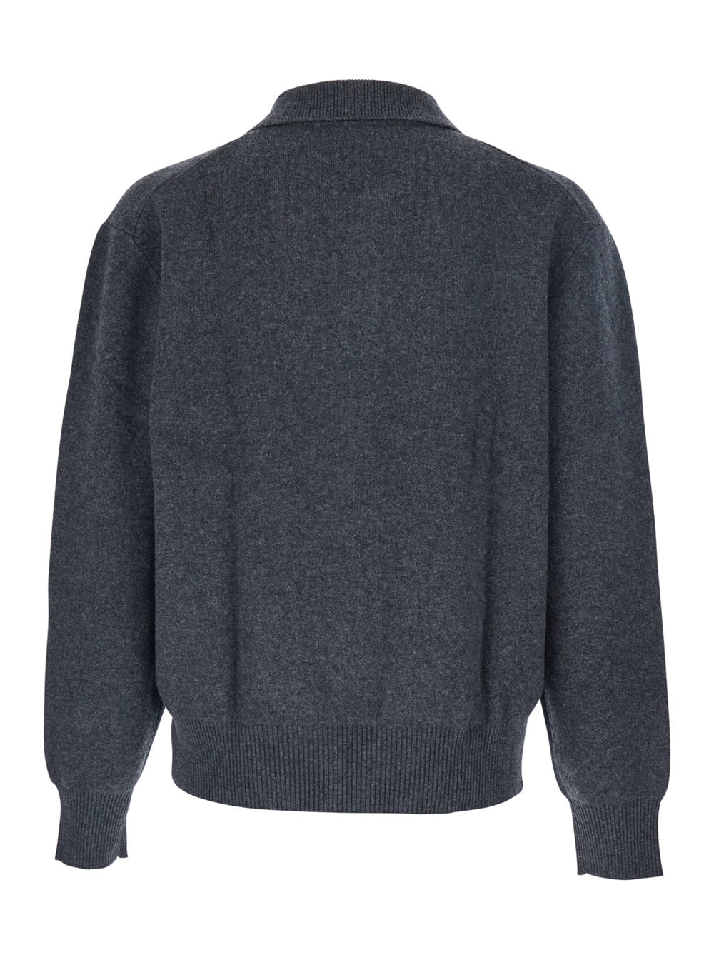 Dunst Unisex Cashmere Collared Sweater In Gray