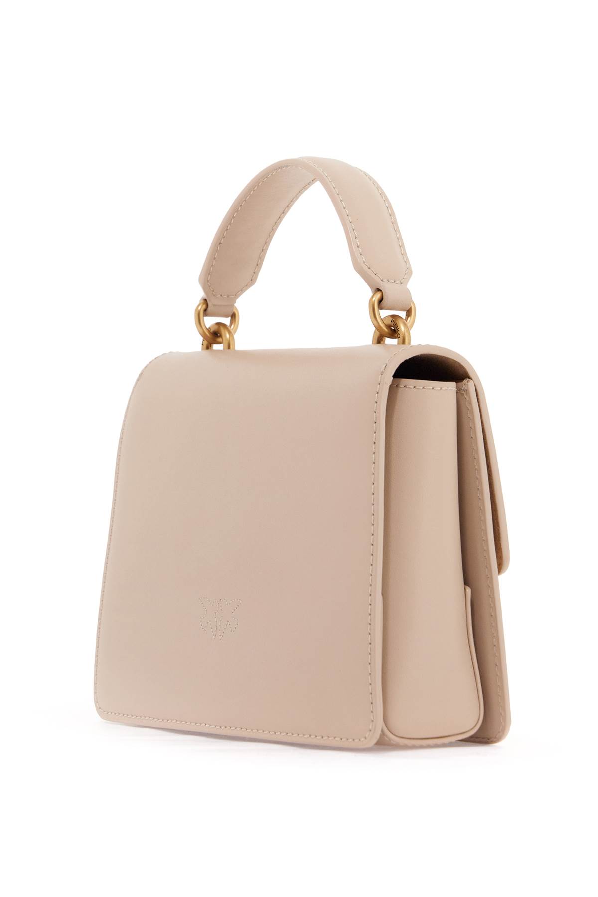 Shop Pinko Love One Handbag In Beige-grigio Fumo-antique Gold