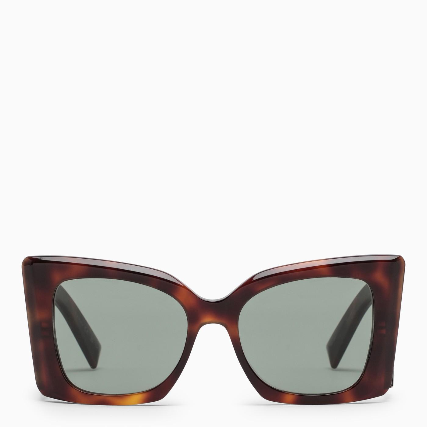 Shop Saint Laurent Sl M119 Blaze Tortoiseshell Sunglasses In Hav Green