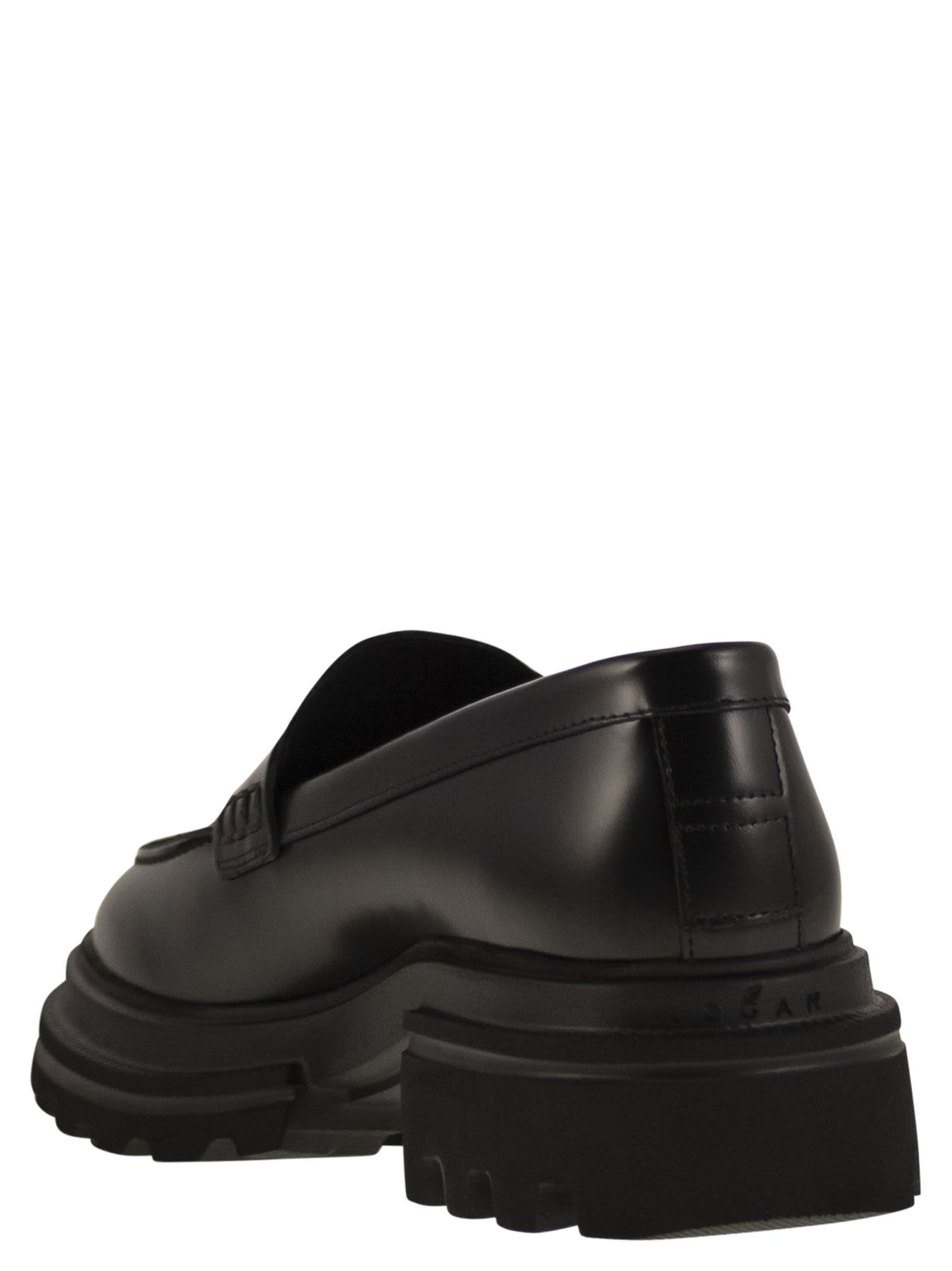 Shop Hogan 10-storey Moccasins In Black