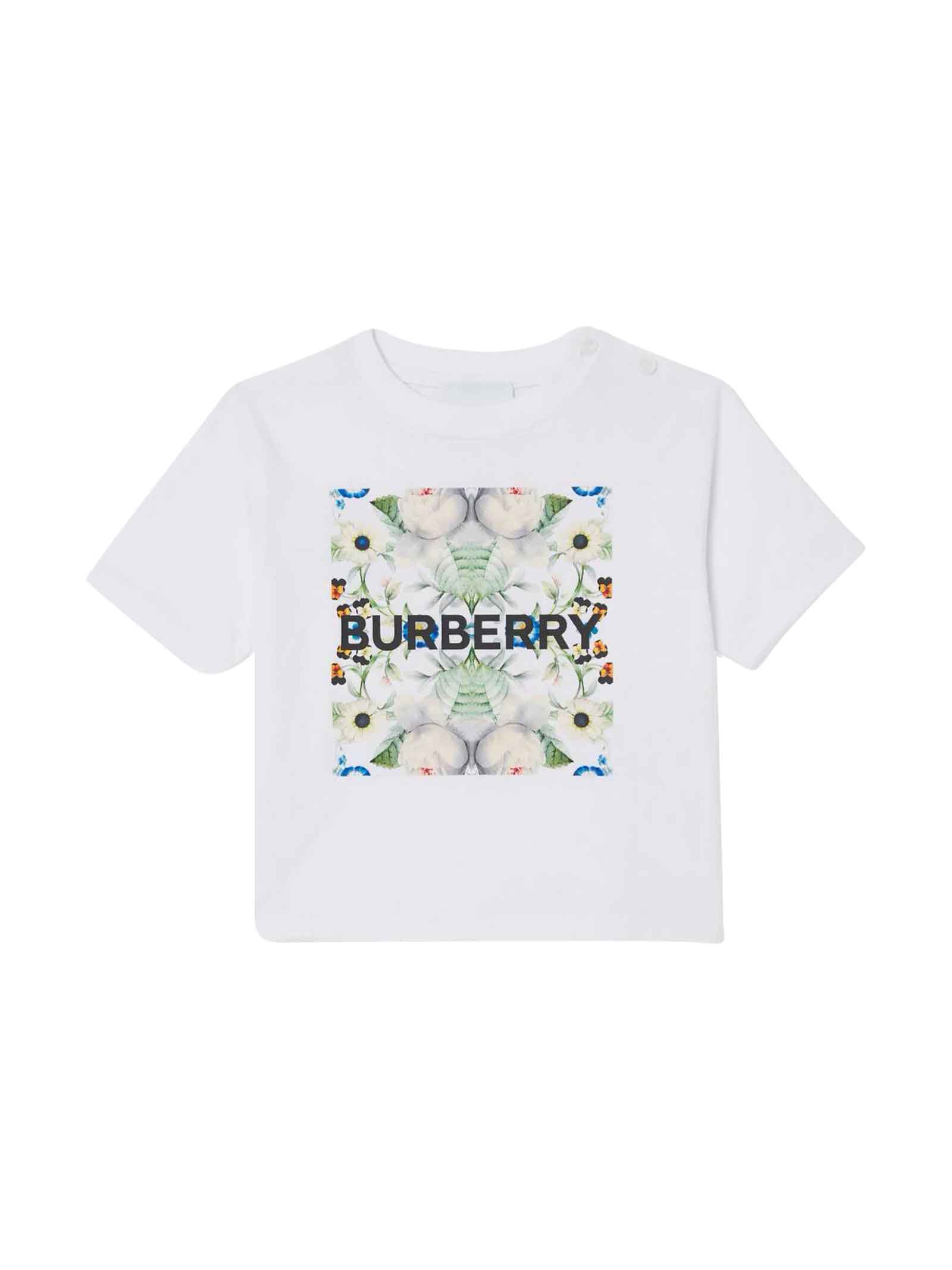 Burberry White Newborn Boy T-shirt