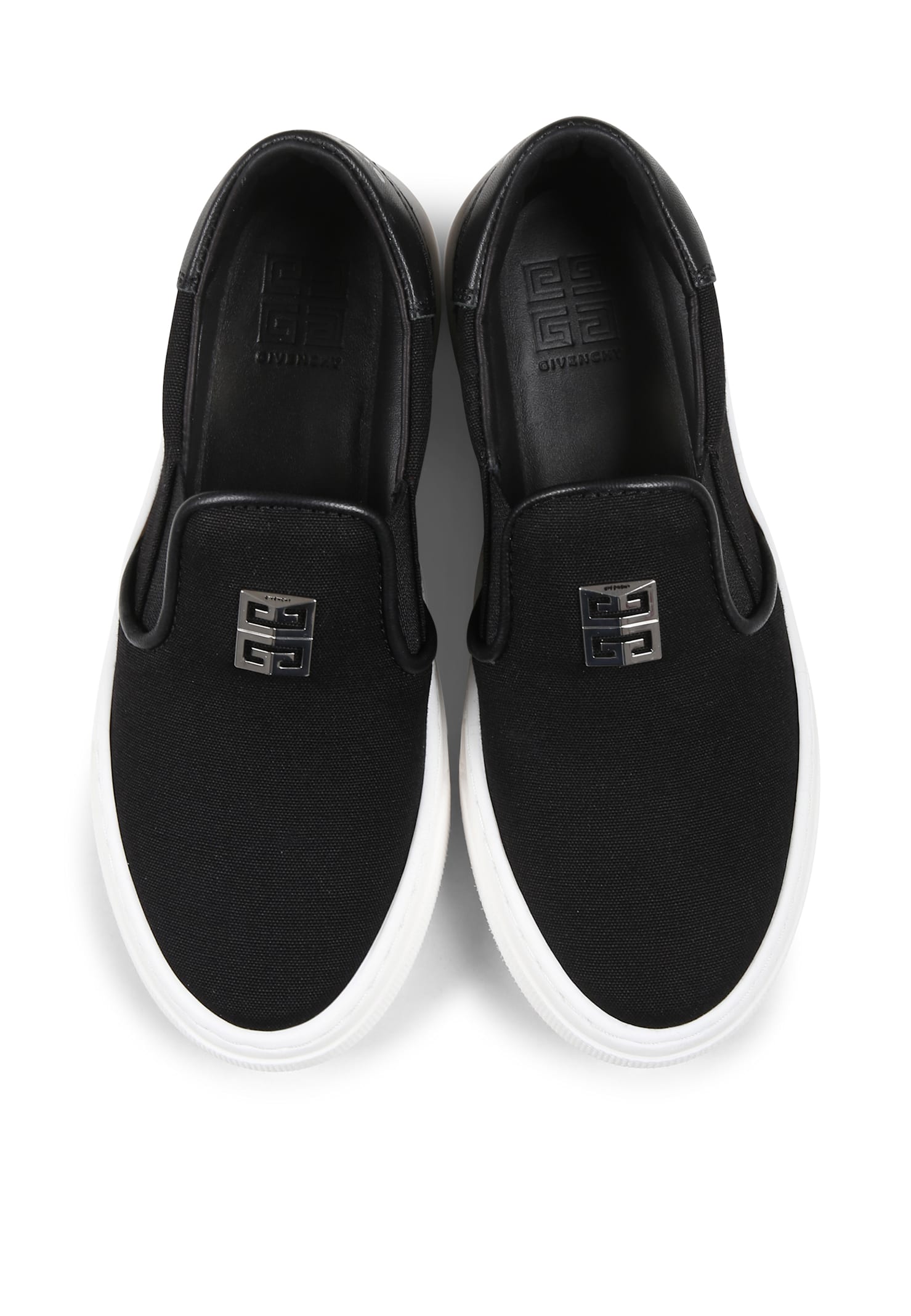 Givenchy Black Sneakers For Kids With 4g Motif In Black
