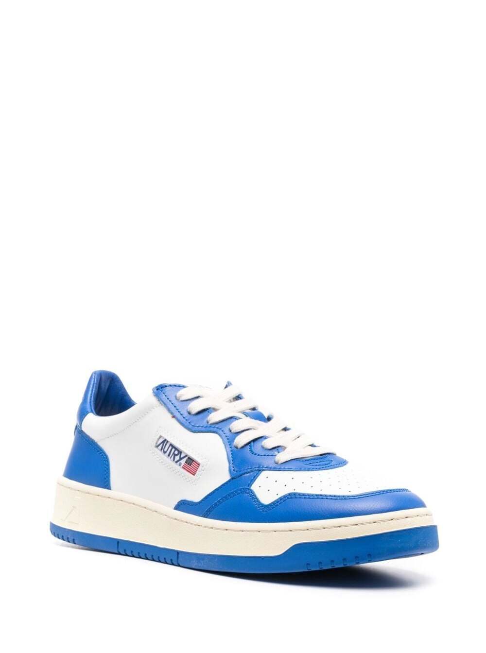 Shop Autry Blue And White Medalist Low Top Sneakers In Cow Leather