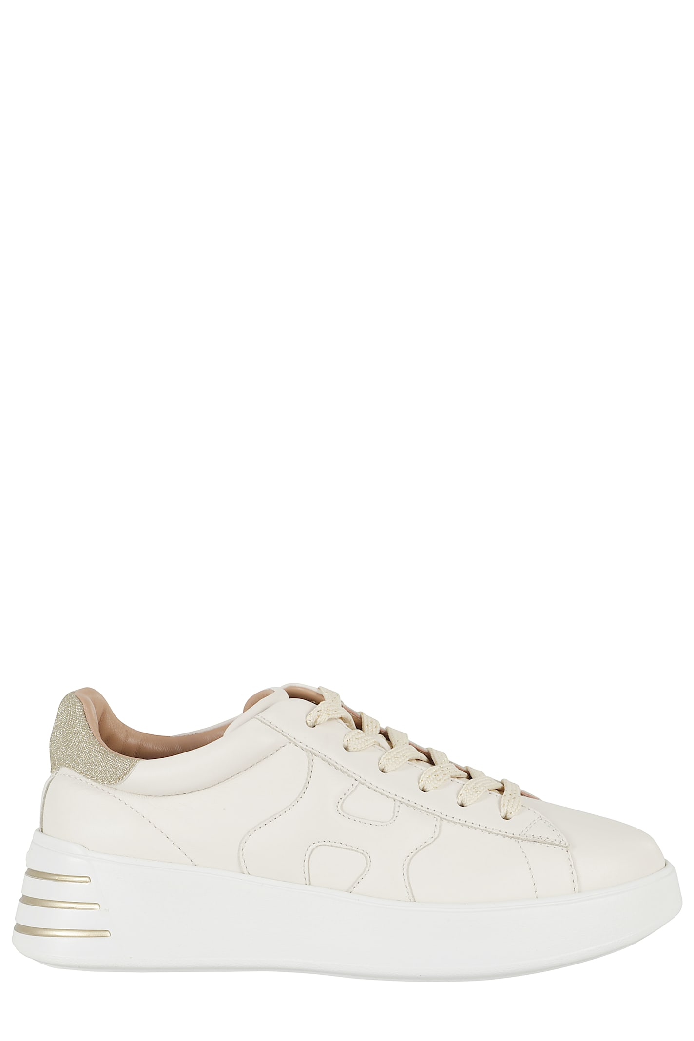 Hogan Rebel Platform Sole Low-top Sneakers In White