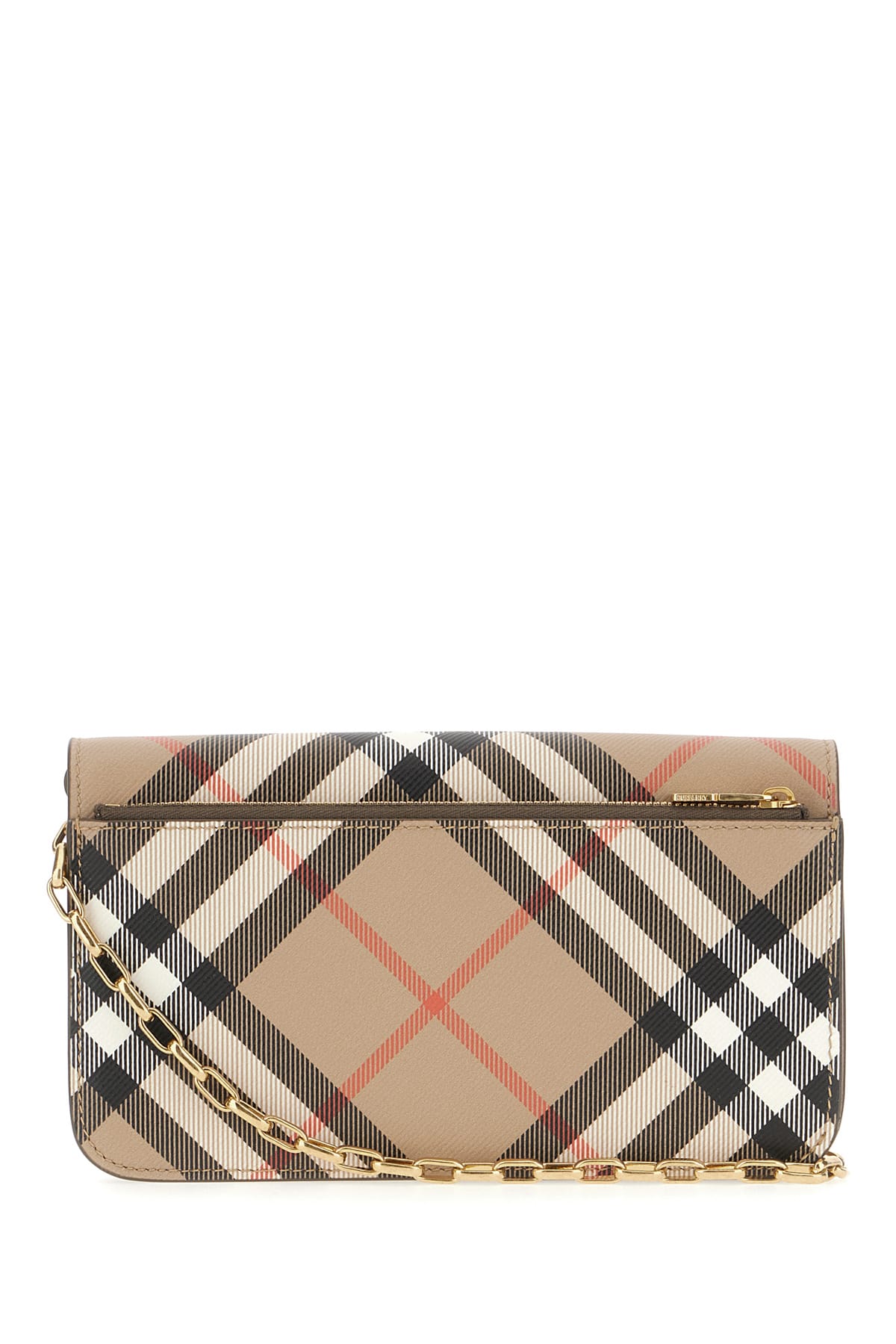 Shop Burberry Embroidered Fabric Wallet In Sand