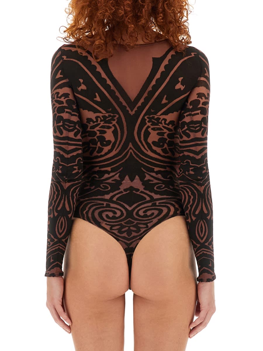 Shop Etro X Wolford Bodysuit In Brown