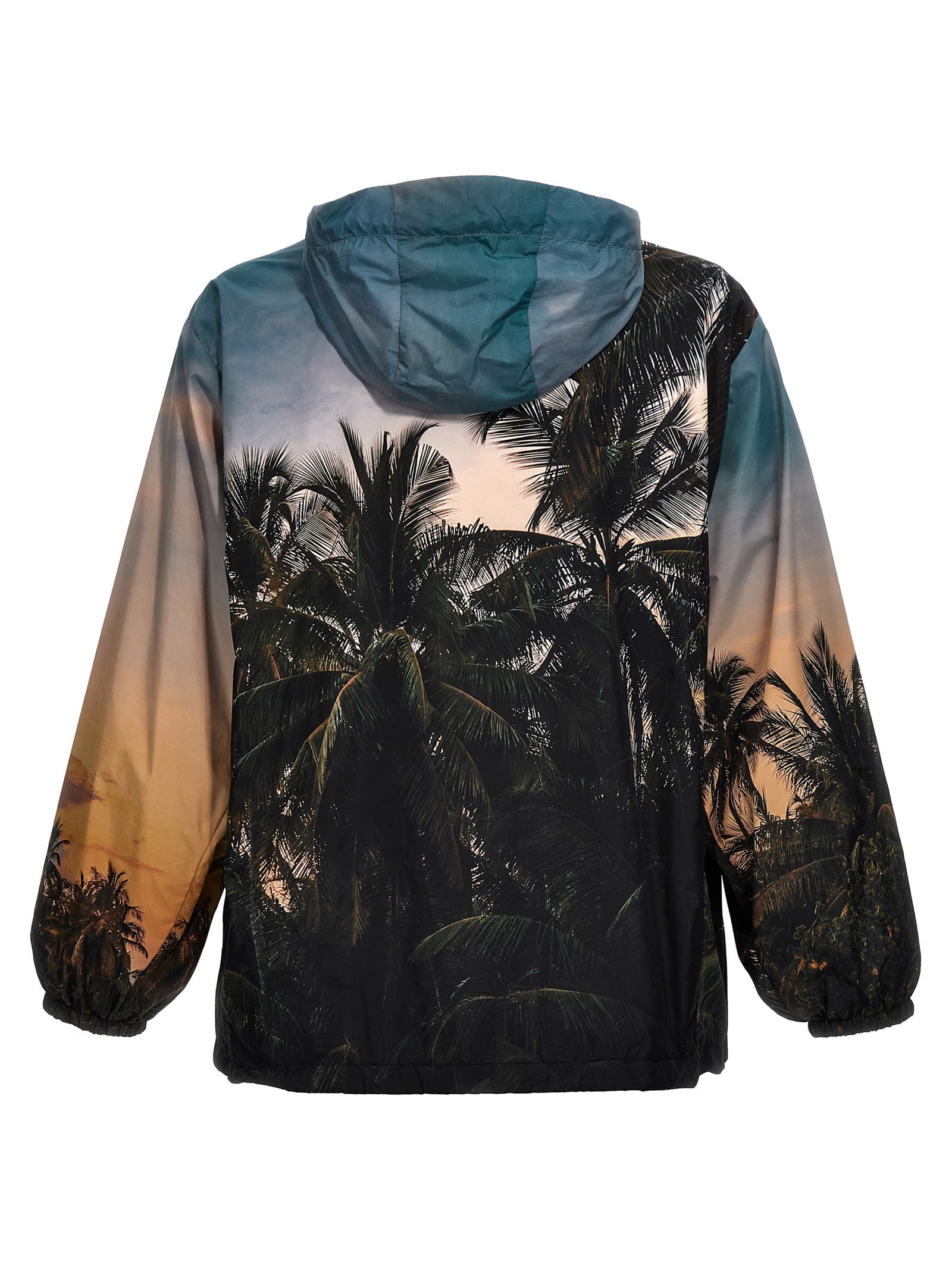 Shop Emporio Armani Tropicale Hooded Jacket In Multicolor