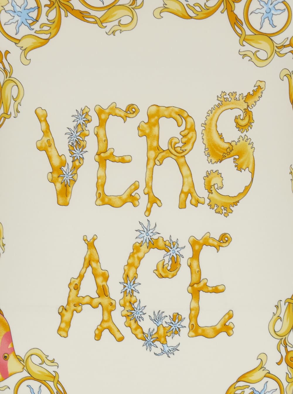 Versace Multicolor One-piece Swimsuit With Underwater Barocco Print And Open Rear In Neutral