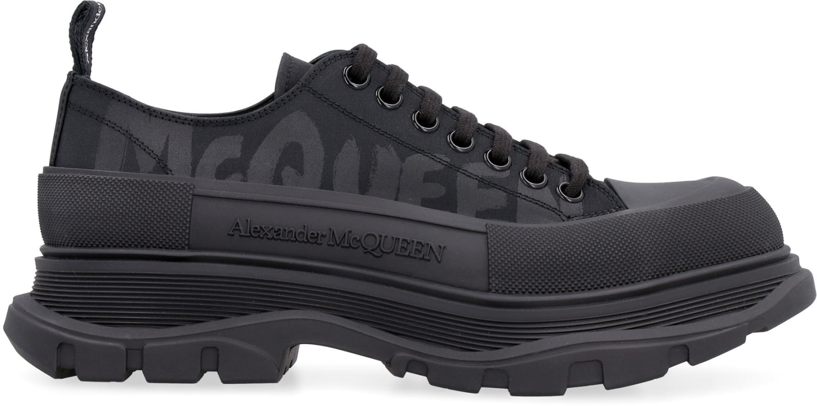 Shop Alexander Mcqueen Tread Slick Low-top Sneakers In Black