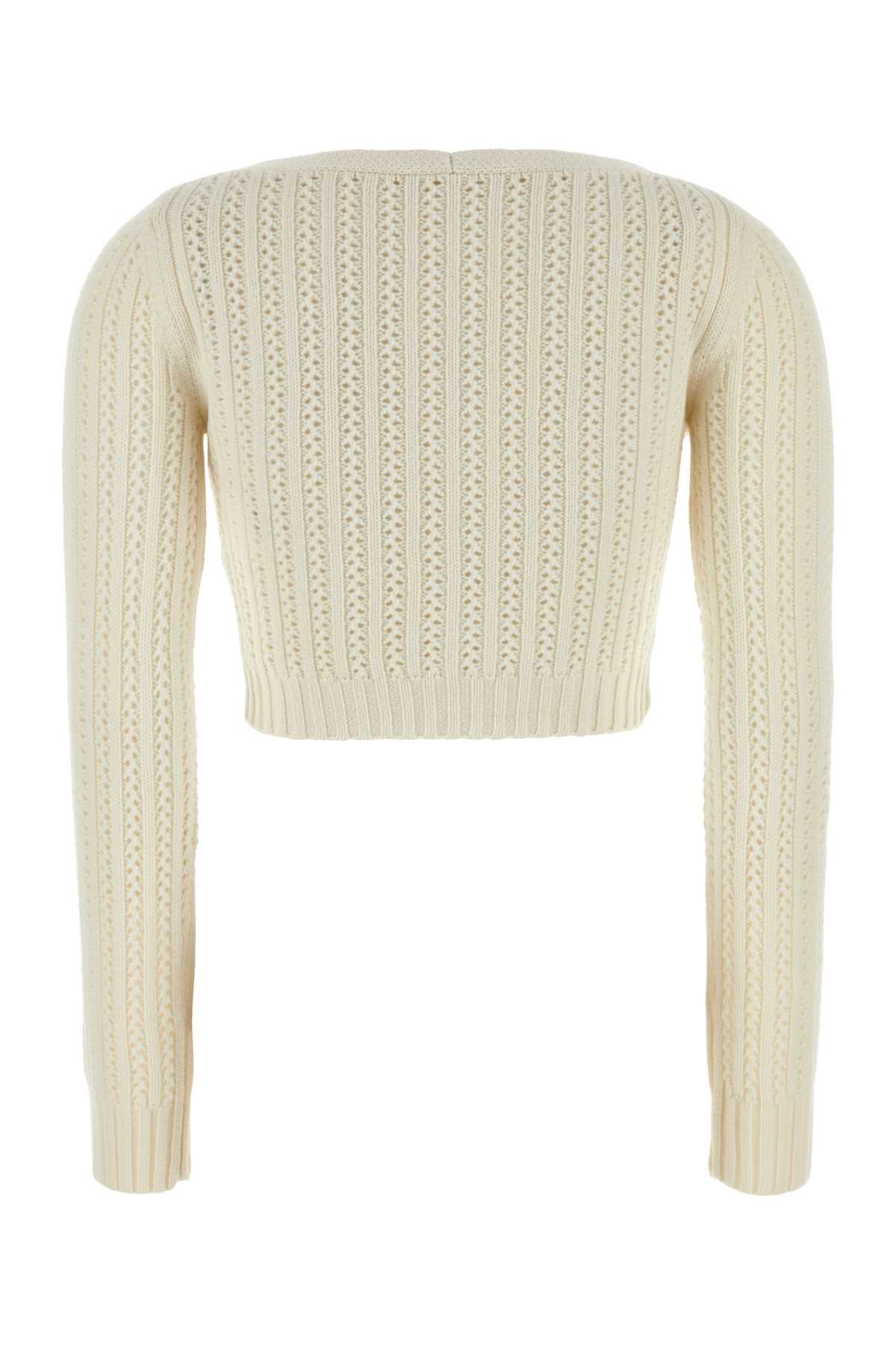 MAX MARA WHITE WOOL BLEND IFREM SWEATER 