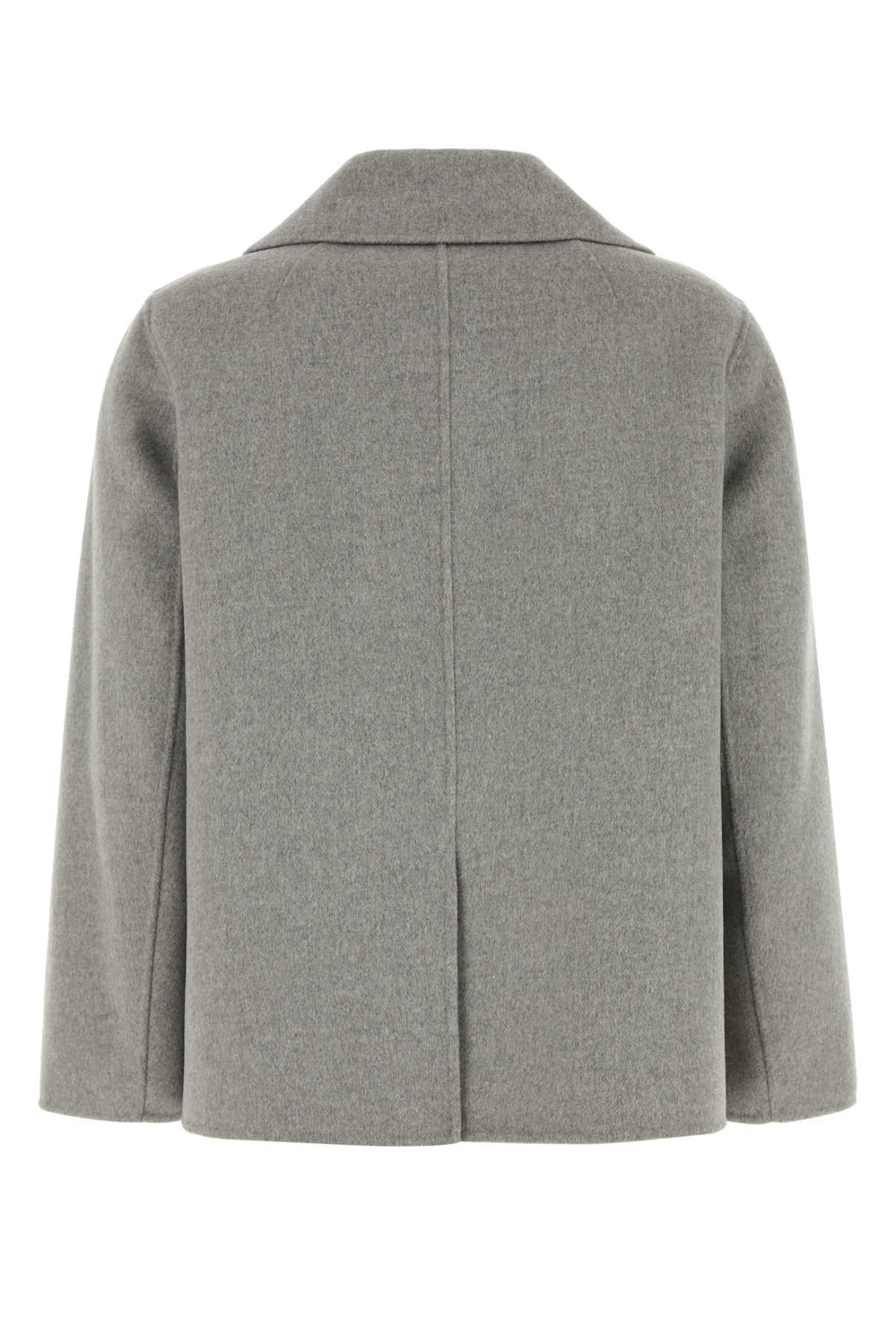 'S MAX MARA GREY WOOL MARGOT COAT