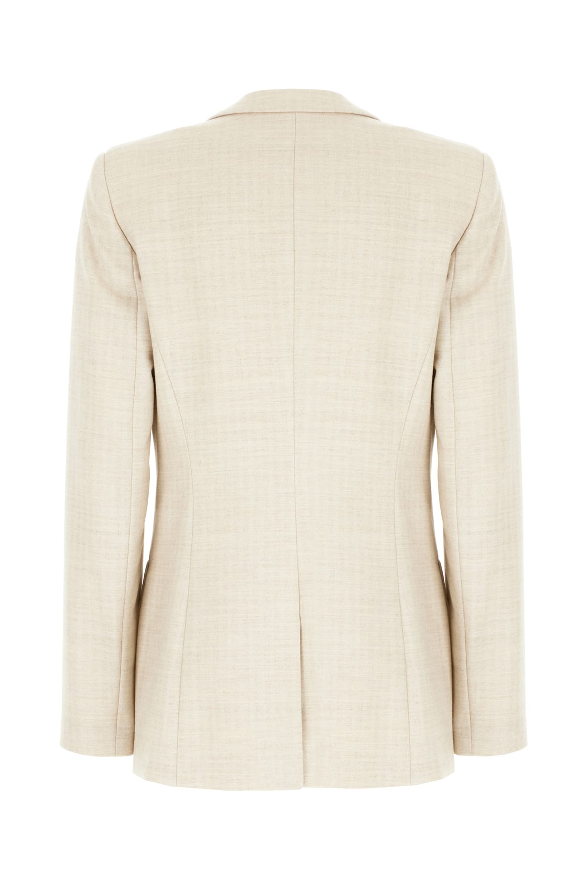 Genny Pastel Yellow Stretch Wool Blend Blazer In Neutral