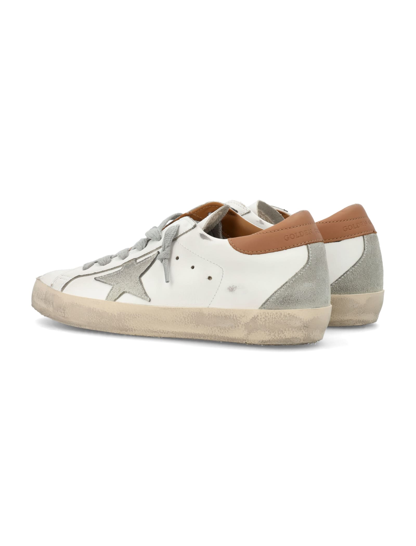 Shop Golden Goose Super-star Woman Sneakers In White Light Brown