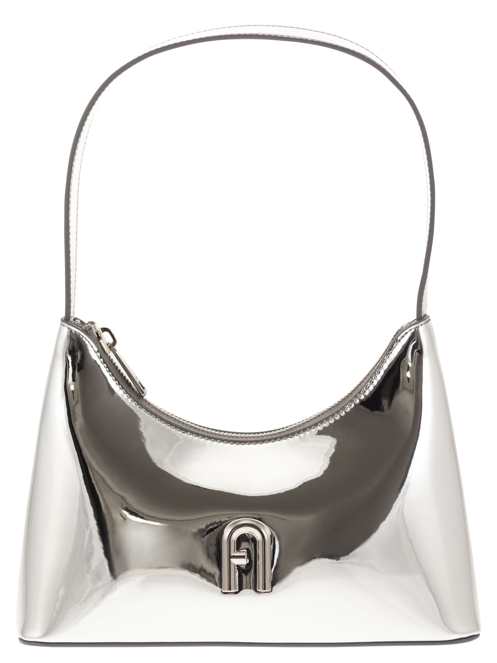 Shop Furla Diamante - Mini Shoulder Bag In Silver
