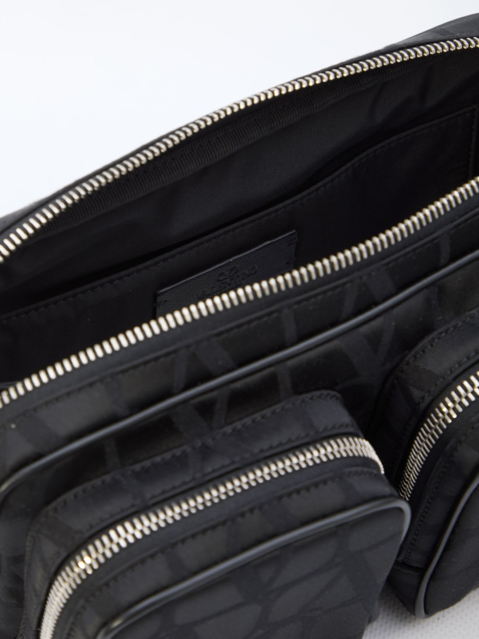 Shop Valentino Toile Iconographe Crossbody Bag In Black