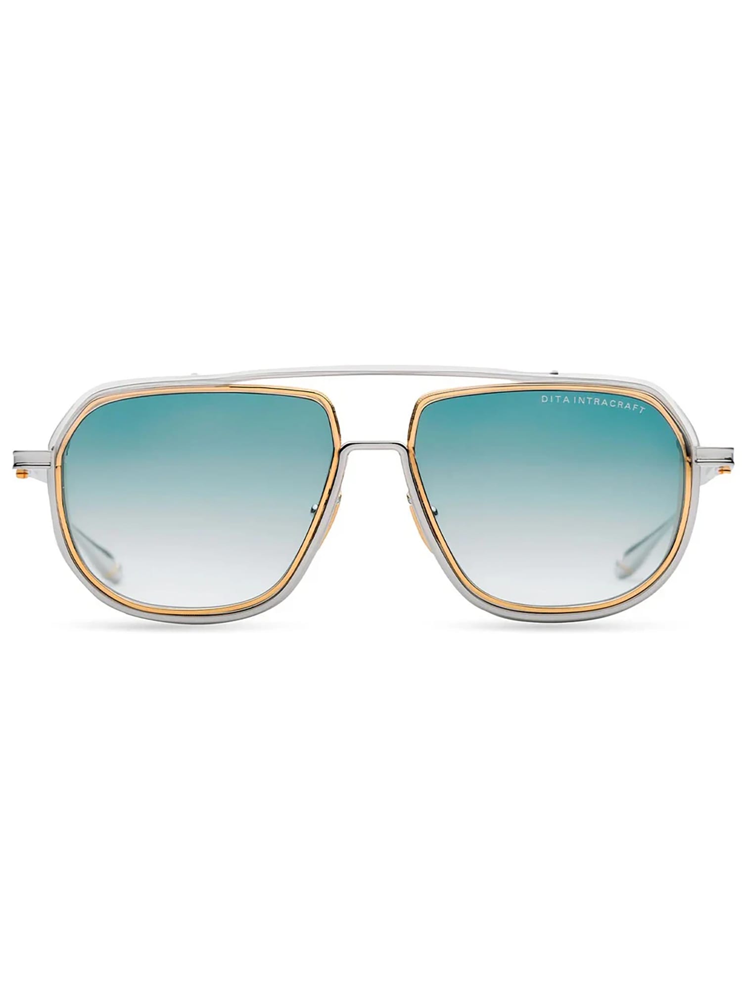 Shop Dita Dts165/a/03 Intracraft Sunglasses In Silver_yellow Gold