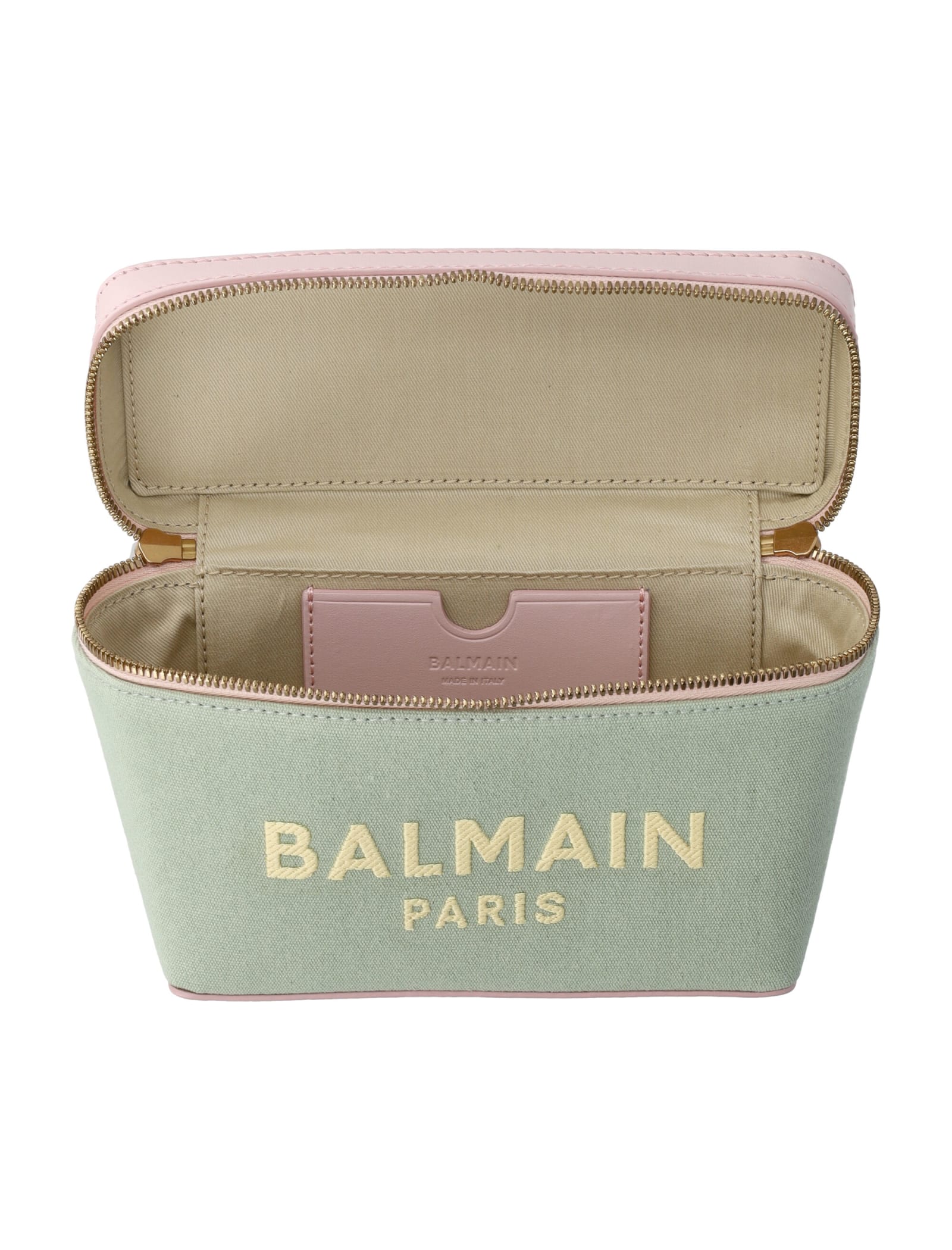 Shop Balmain B-army Vanity Case In Mint