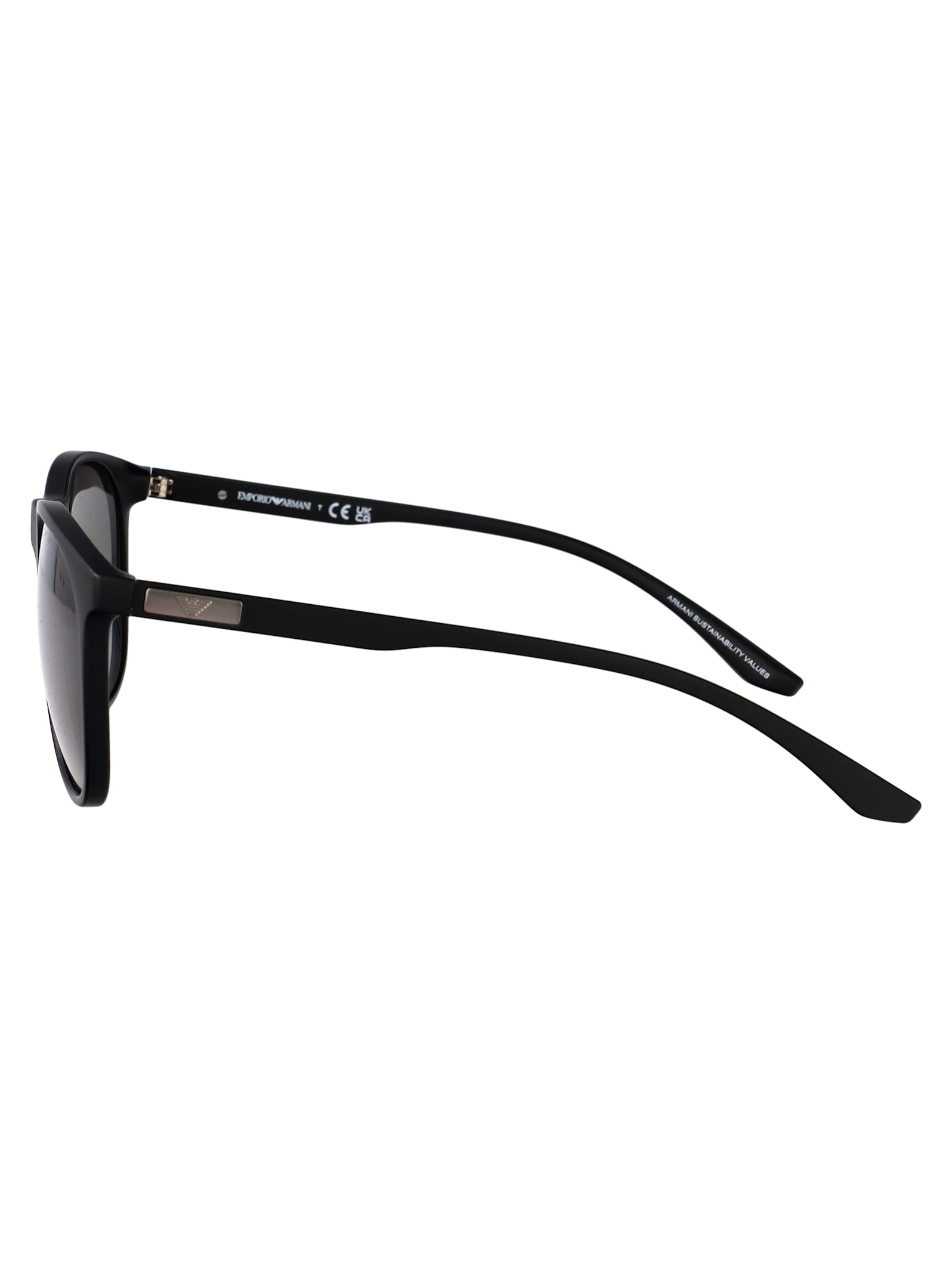 Emporio Armani Matte Black Injected Sunglasses In Black