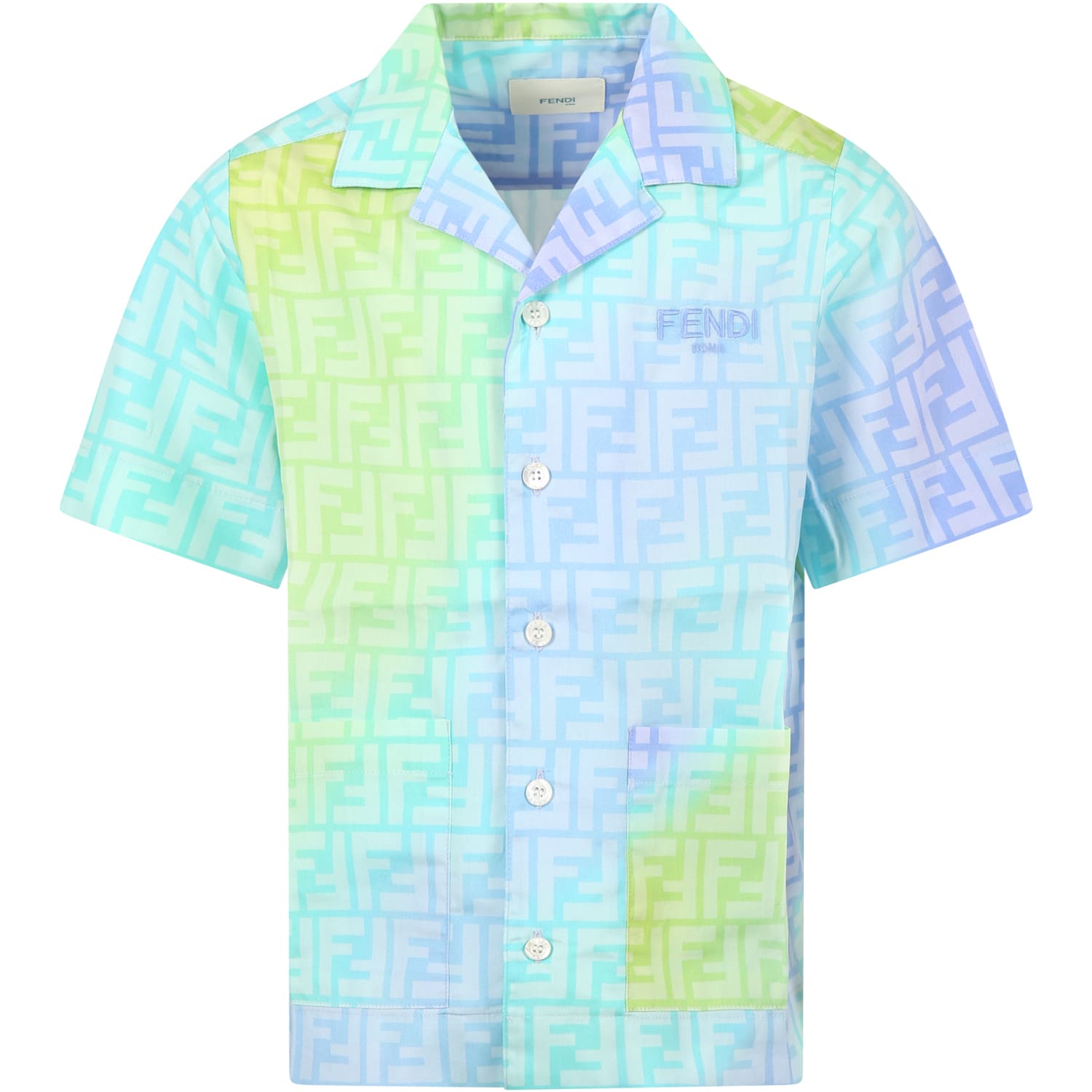 Fendi Multicolor Shirt For Boy With Iconic Double Ff