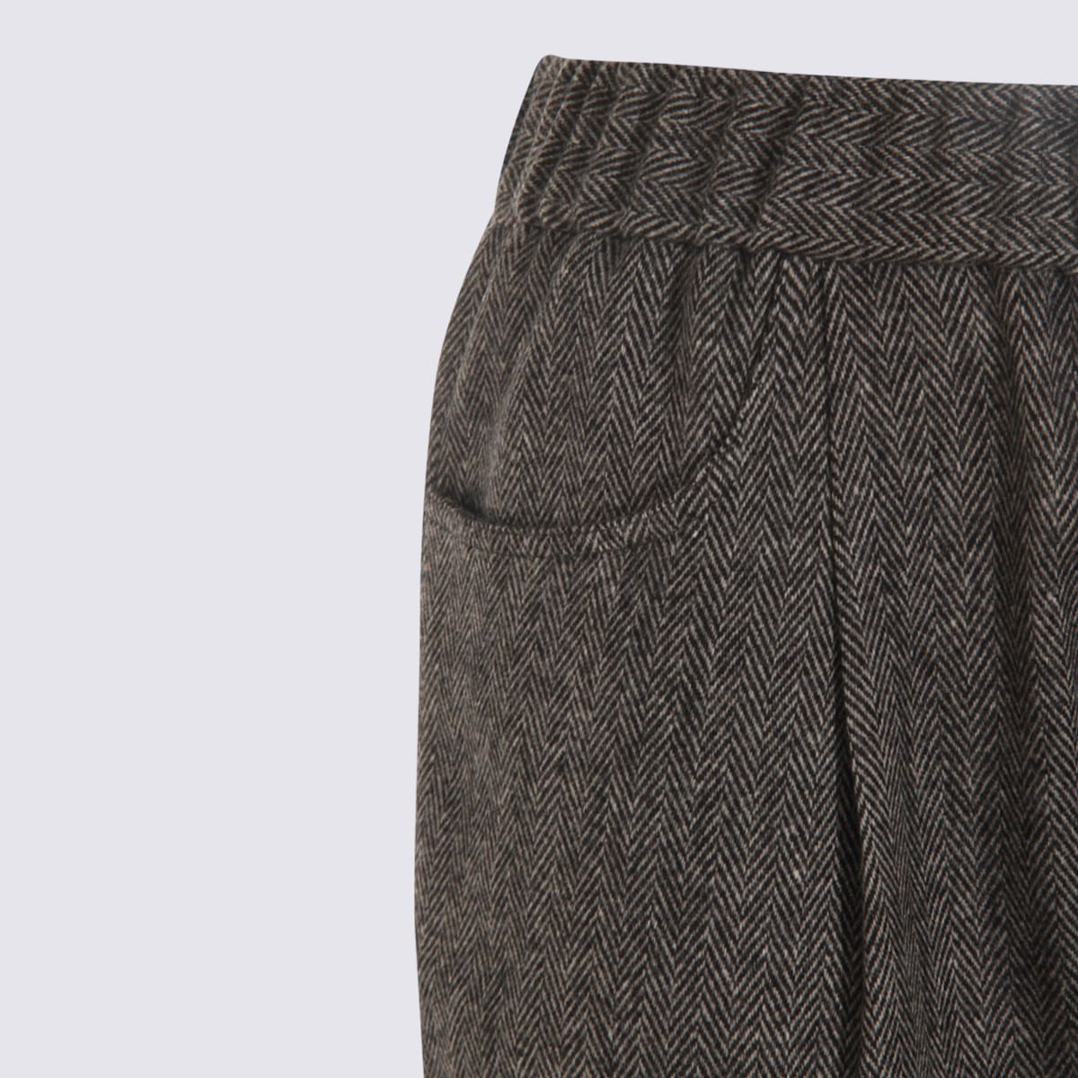 Antonelli Elastic Waist Casual Pants In Gray