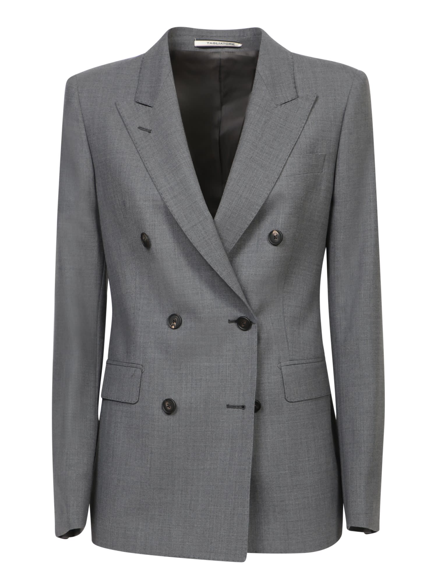 Shop Tagliatore Parigi Gabardine Grey Suit