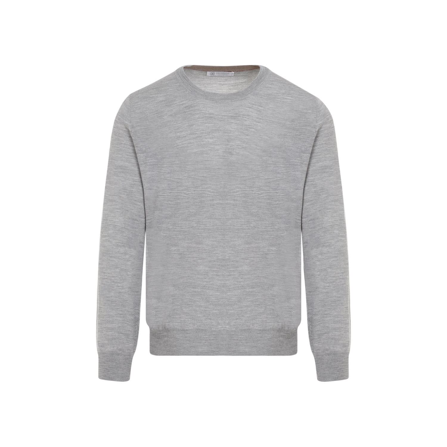 Shop Brunello Cucinelli Wool And Cashmere Sweater In Grigio Chiaro