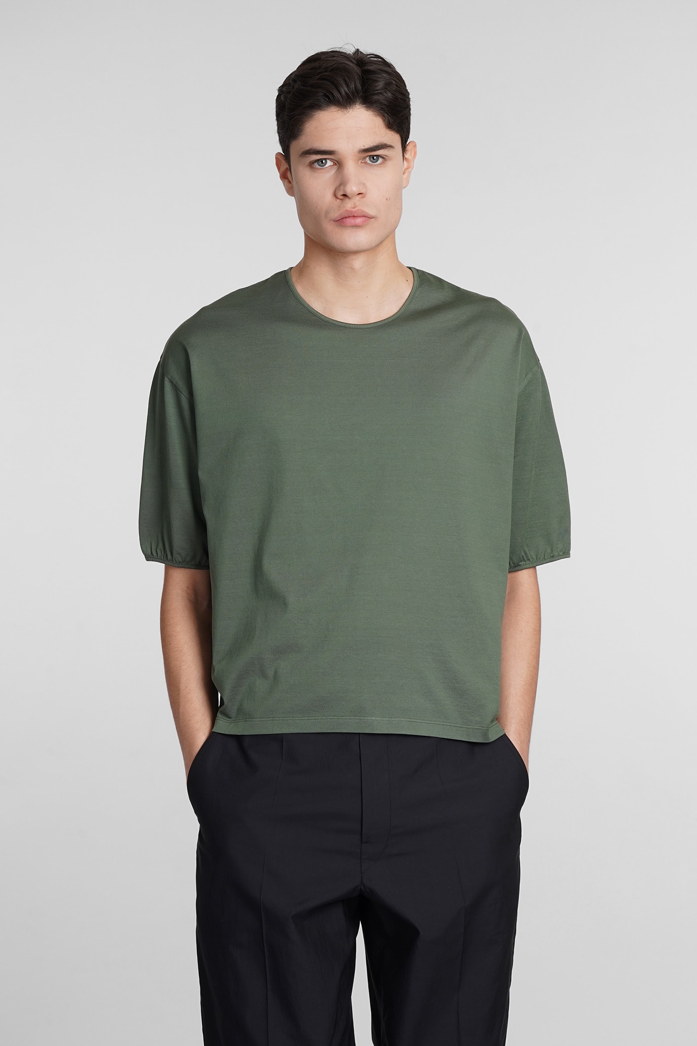 Shop Lemaire T-shirt In Green Cotton