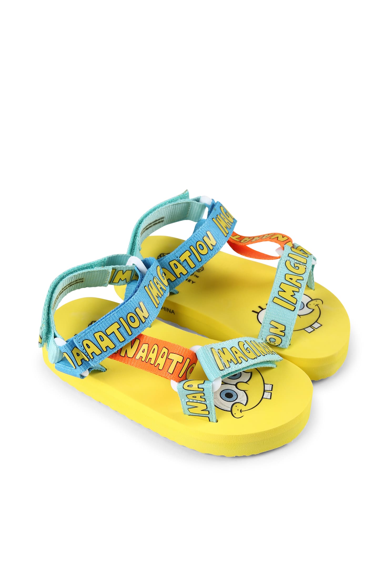 Stella Mccartney Yellow Sandals For Kids With Spongebob In Yellow