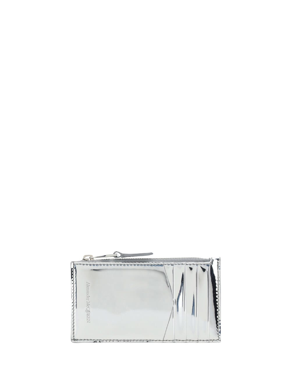 Shop Alexander Mcqueen Card Holder In Silver