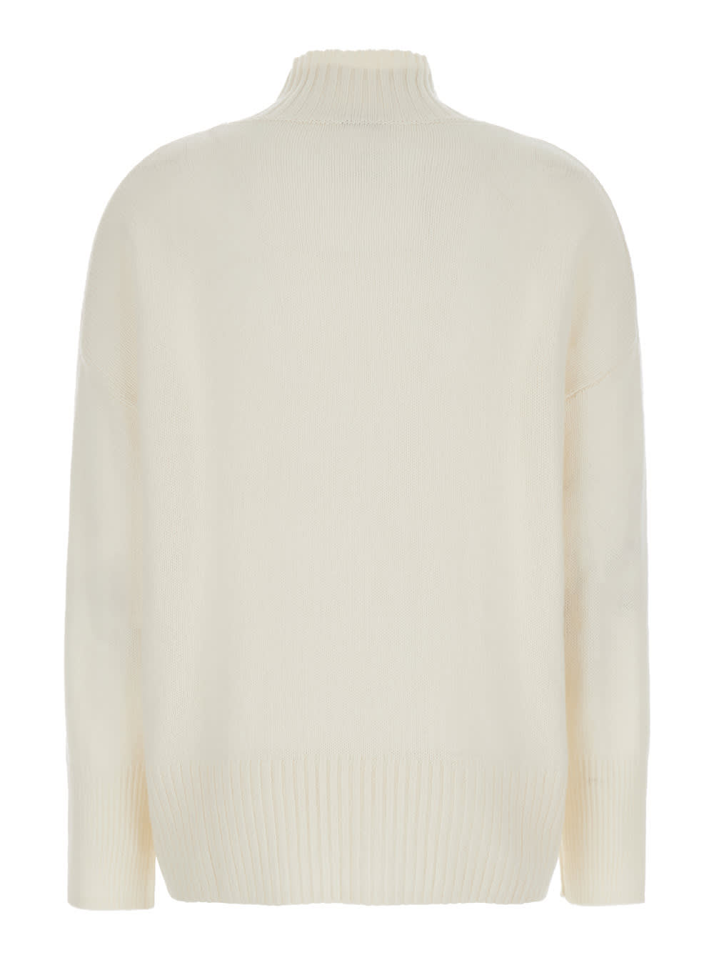 Shop Allude White High Neck Sweater In Cashmere Woman