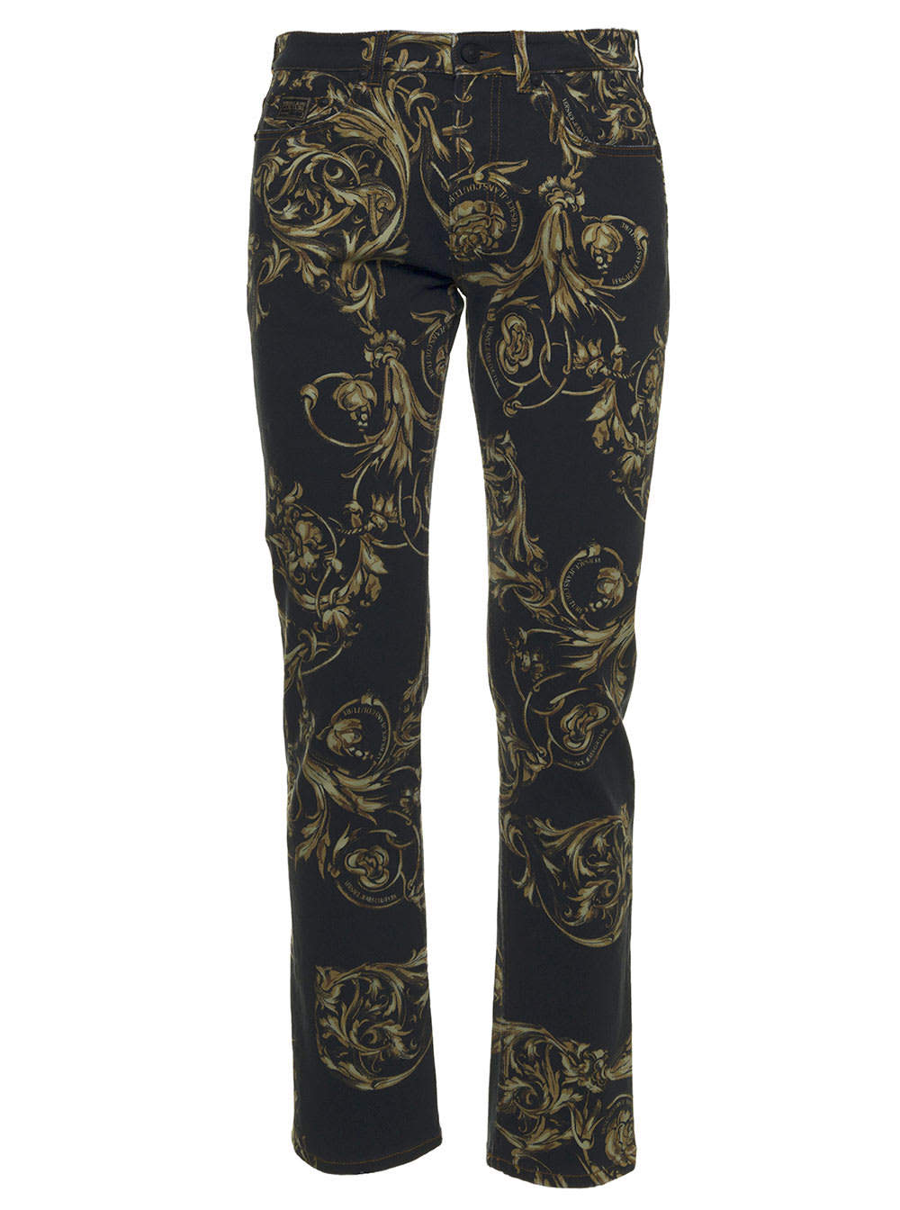 Versace Jeans Couture Denim Jeans With Barocco Print