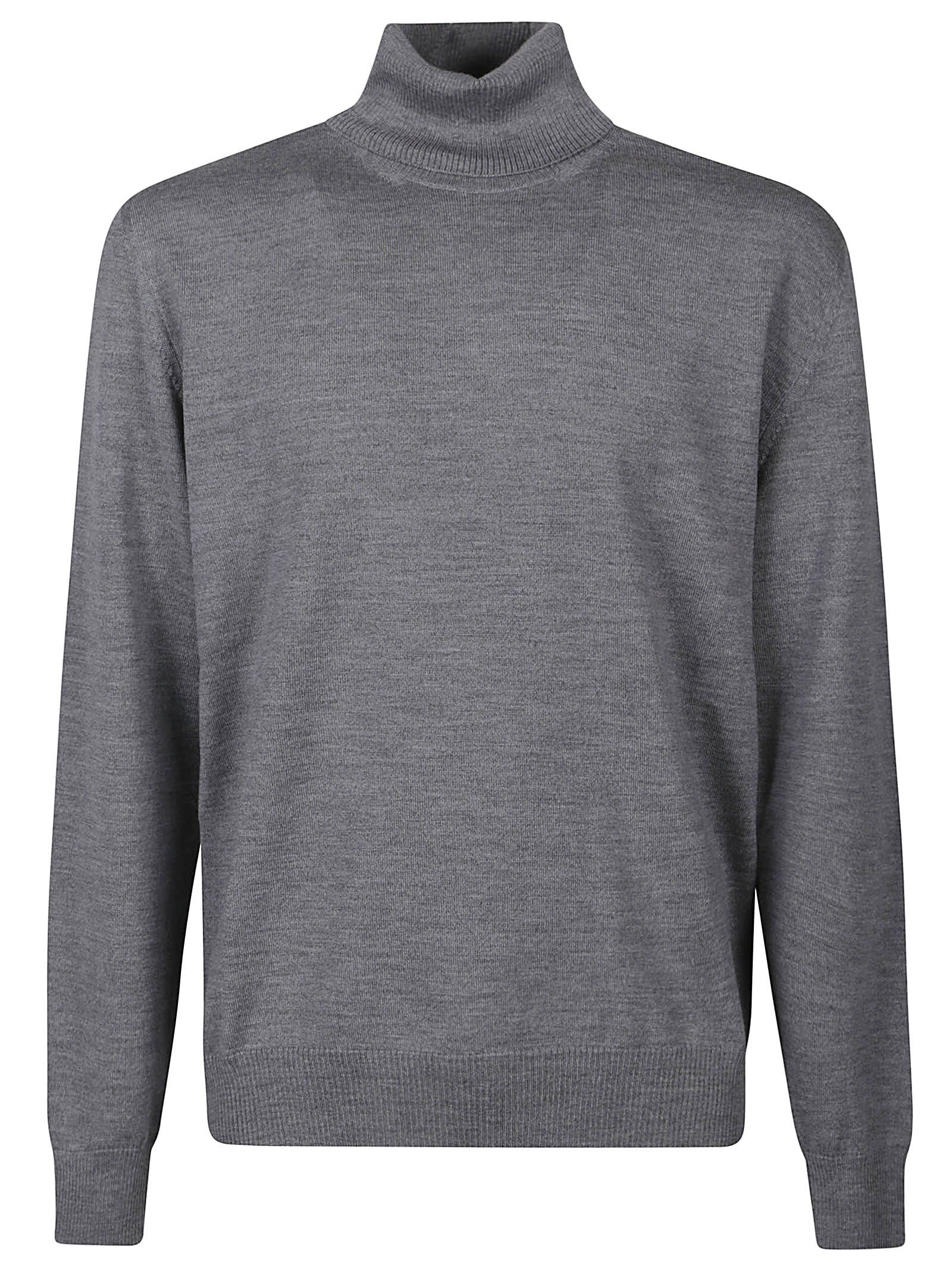 Shop Ballantyne Plain Turtle Neck Sweater In Derby Grey