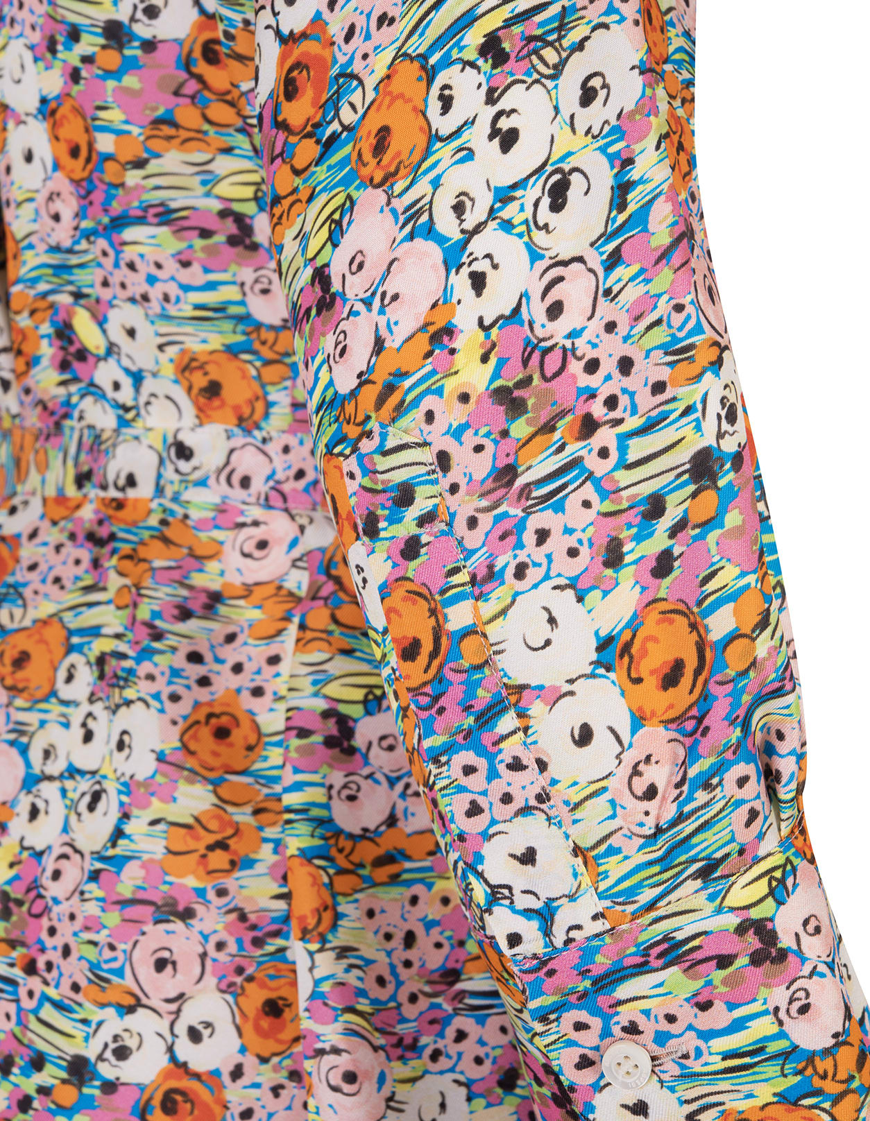 Shop Aspesi Long Shirt Dress With Pink And Orange Floral Pattern