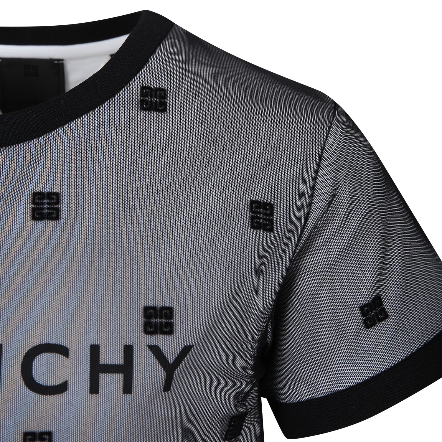 Shop Givenchy Black T-shirt For Girl With All-over 4g Motif In Nero