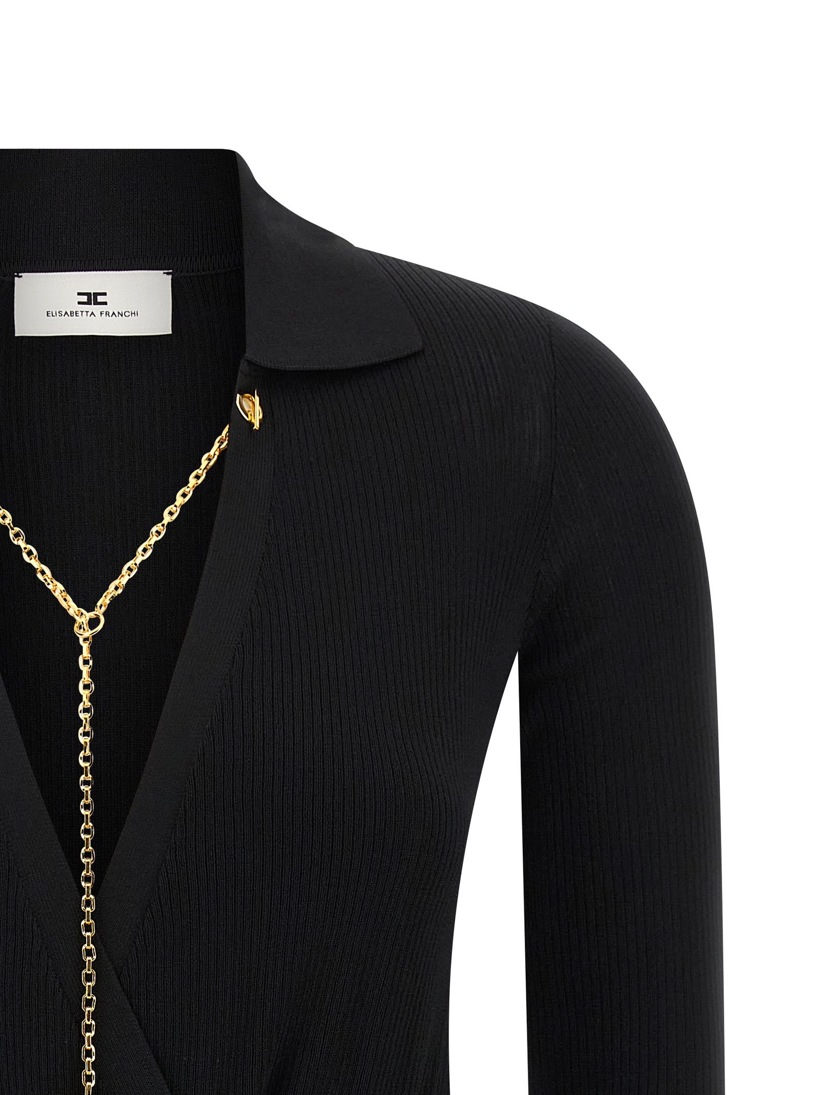 Elisabetta Franchi Chain-embellished Bodysuit In Black