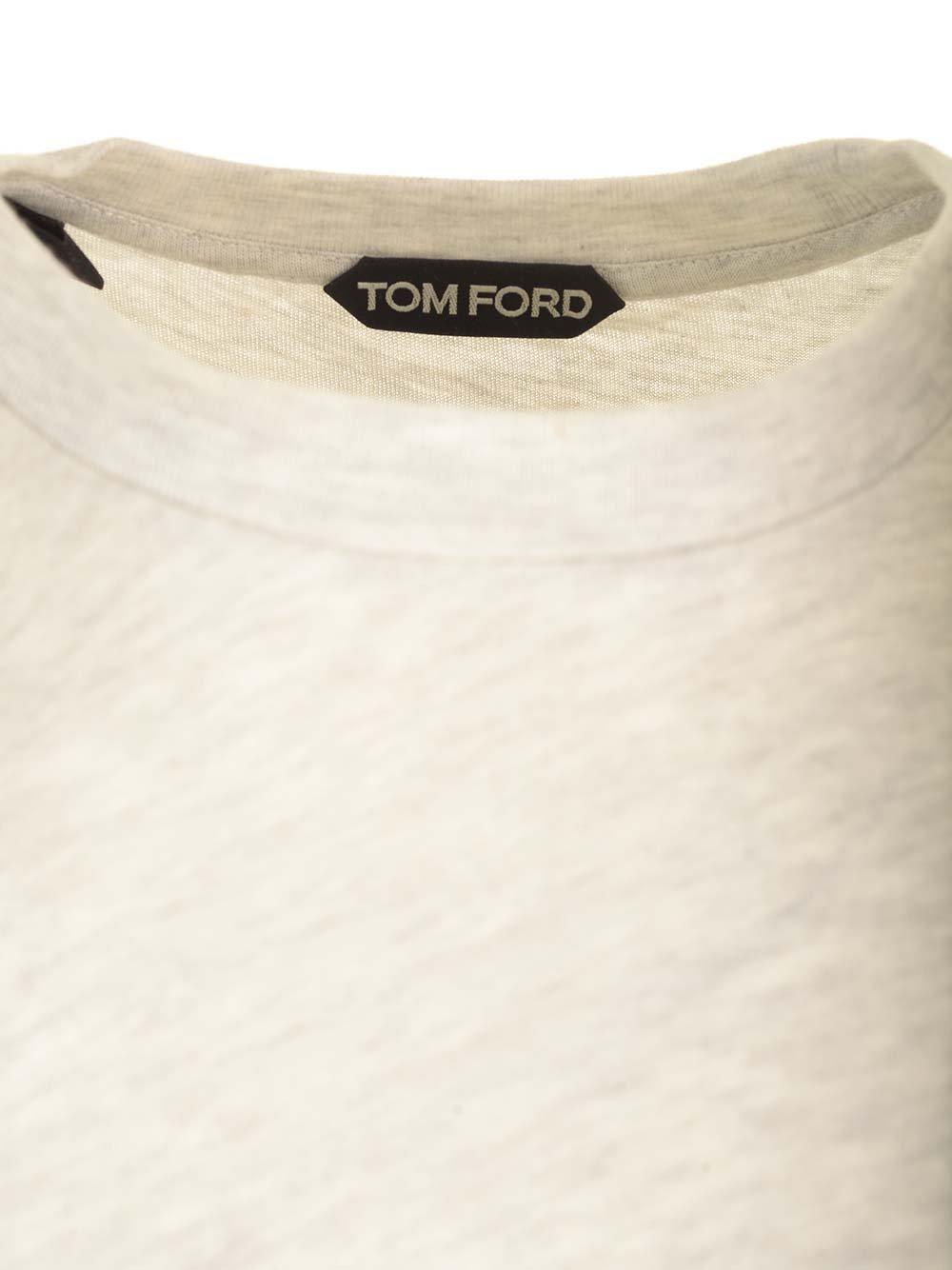 Shop Tom Ford Crewneck Short-sleeved T-shirt In Grey