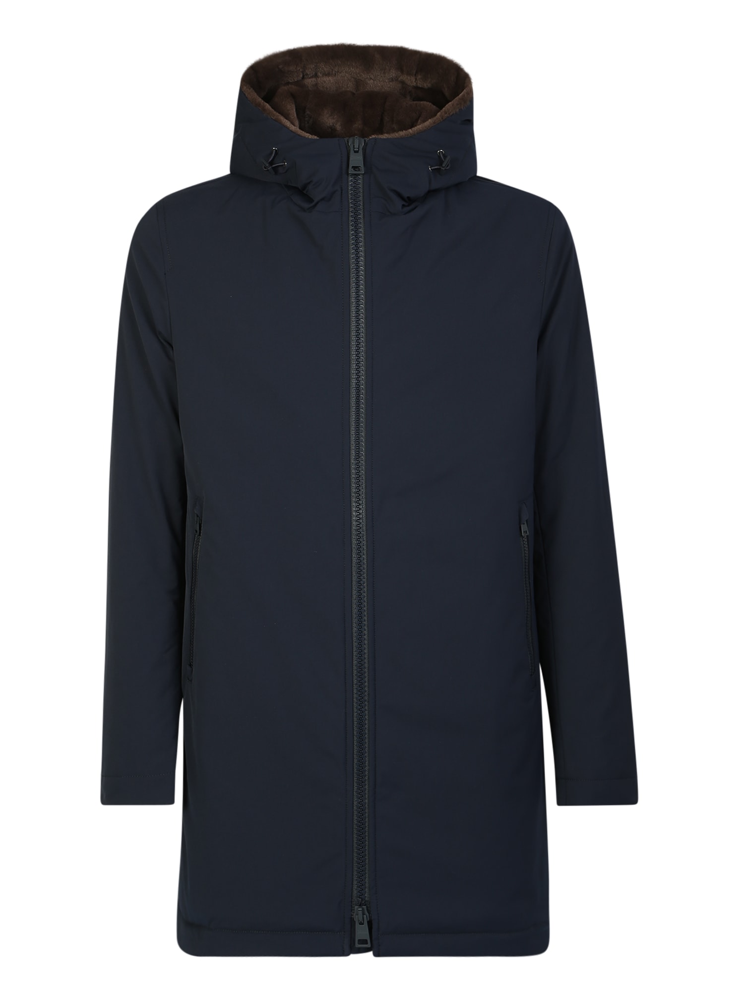 Shop Herno Keystone Parka With Internal Synthetic Fur In Blue