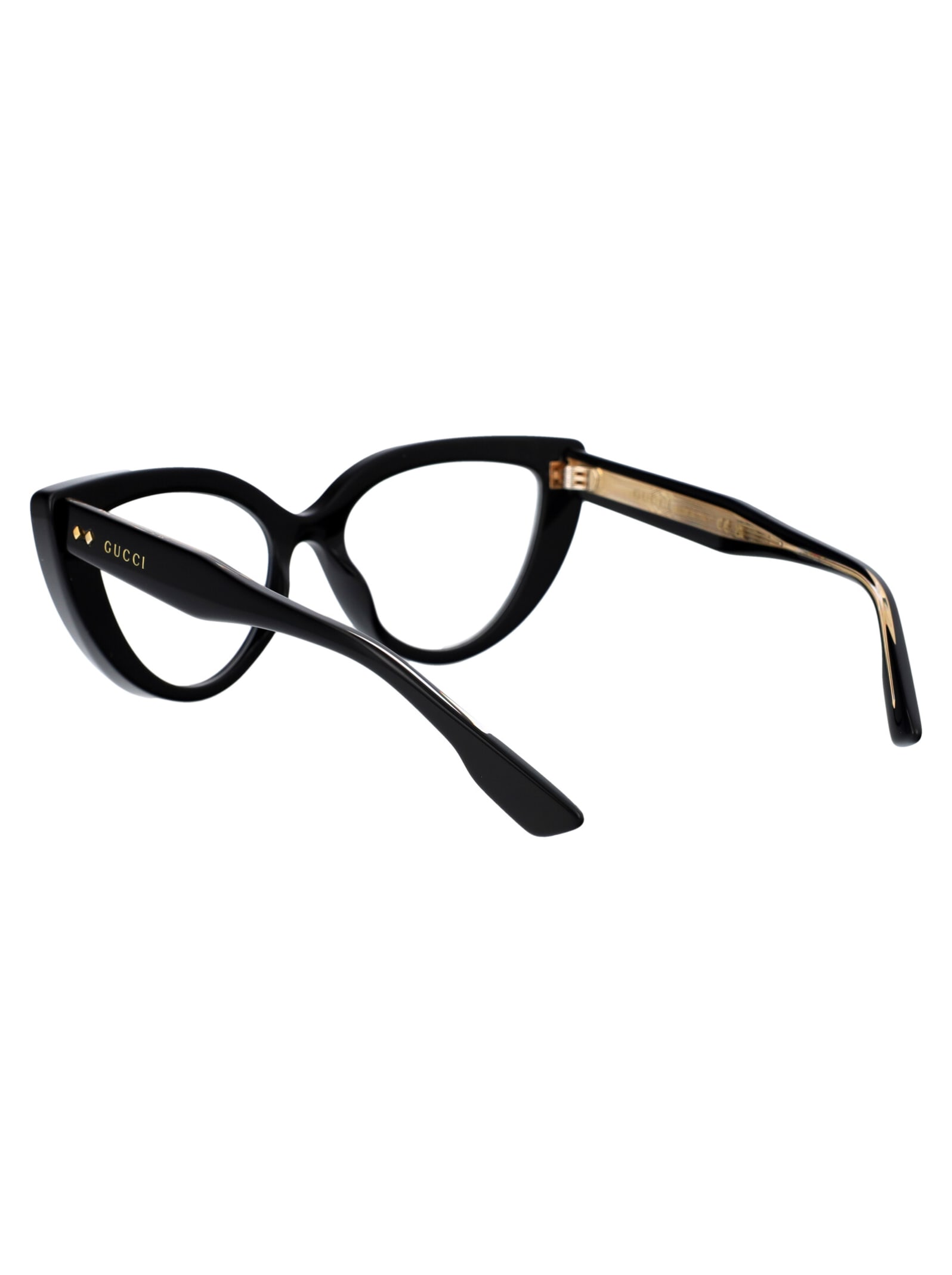Gucci Black Black Transparent Acetate Glasses In Black