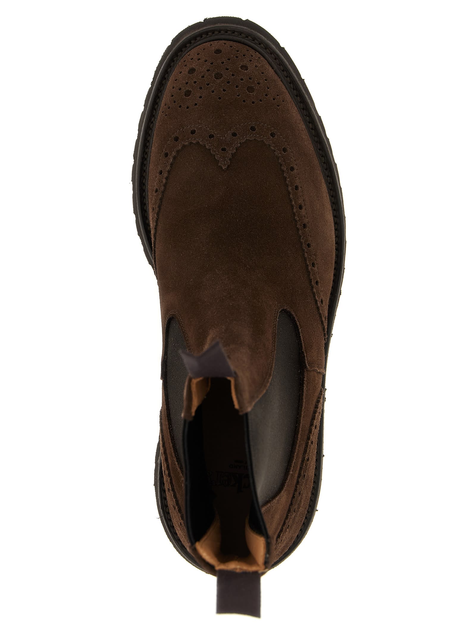 Tricker's Henry Elastic-strap Brogue Boots In Brown