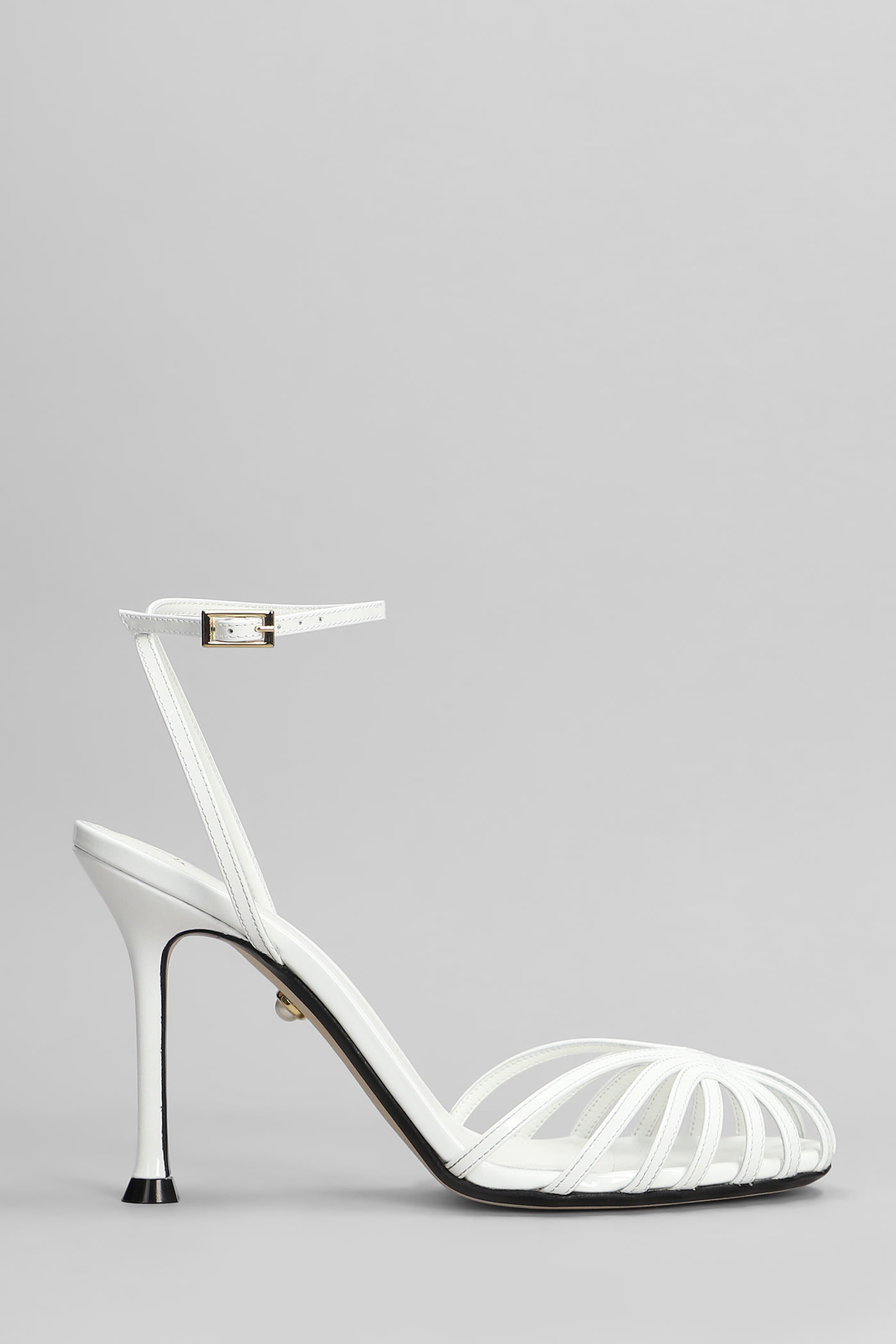 Ally 95 Sandals In White Patent Leather