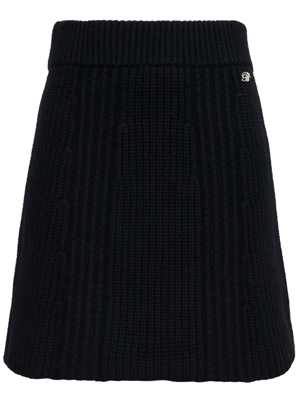Blumarine Pleated Knitted Skirt With Logo