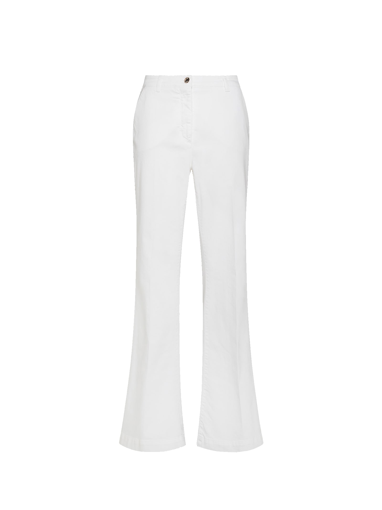 White High-waisted Flared Trousers