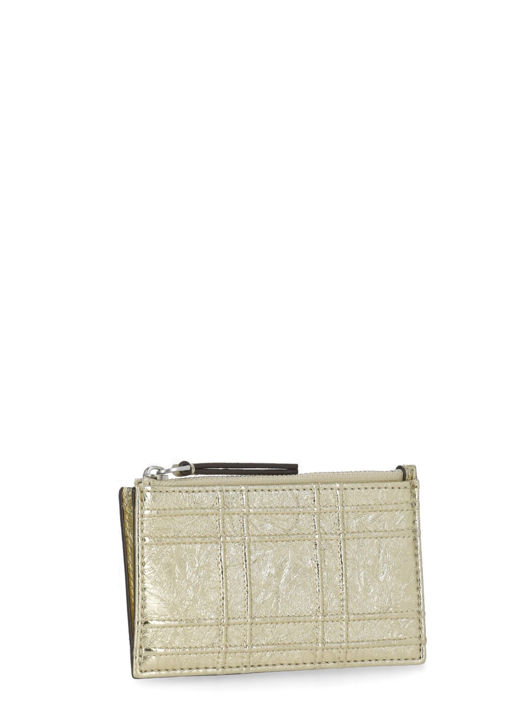 Tory Burch Fleming Metallic Card Holder In Golden