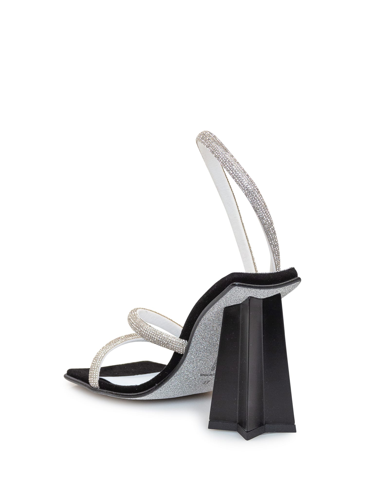 Shop Chiara Ferragni Andromeda Rhinestones Sandal In Black Strass