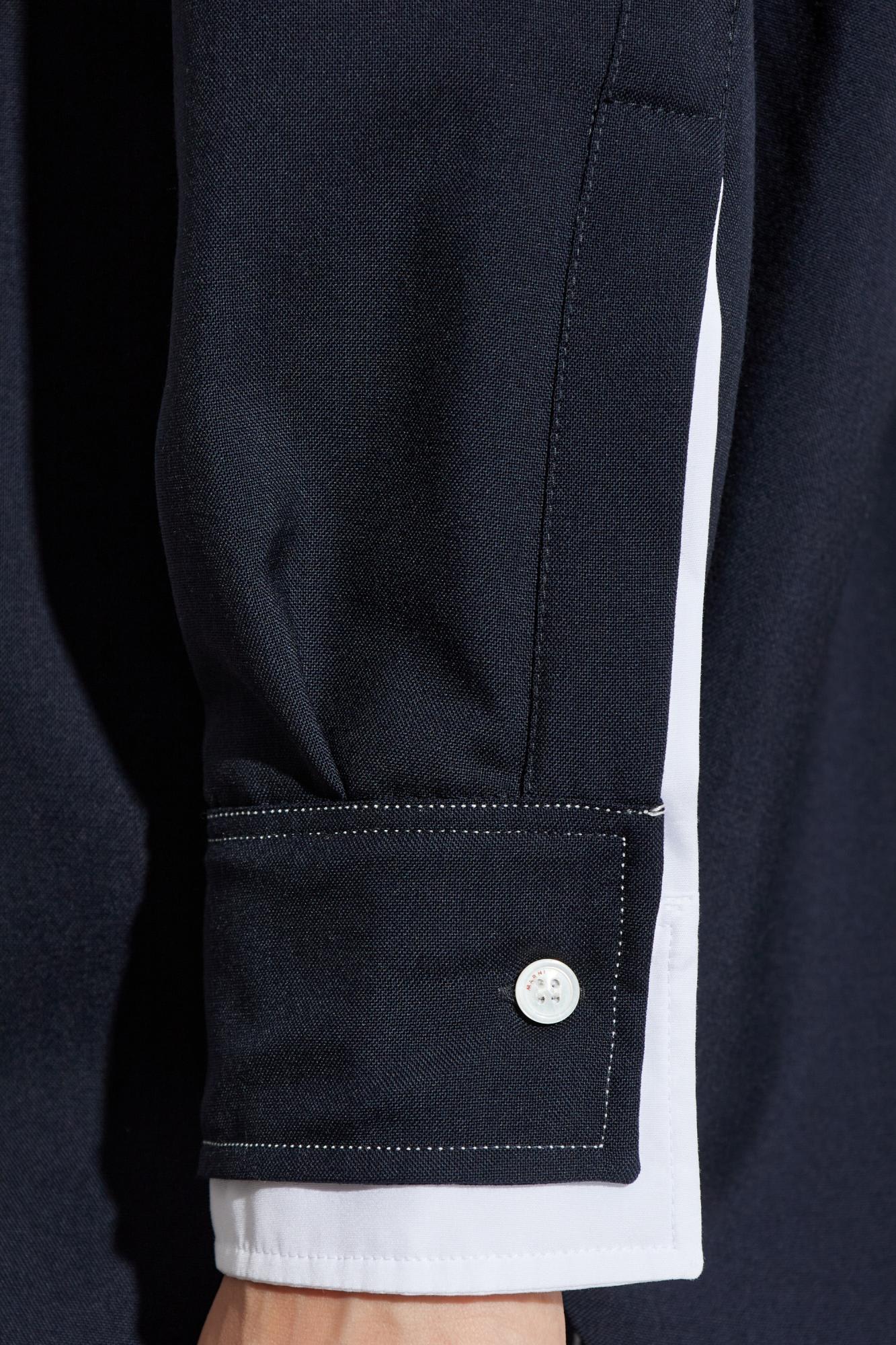 Marni Wool Shirt In Blue