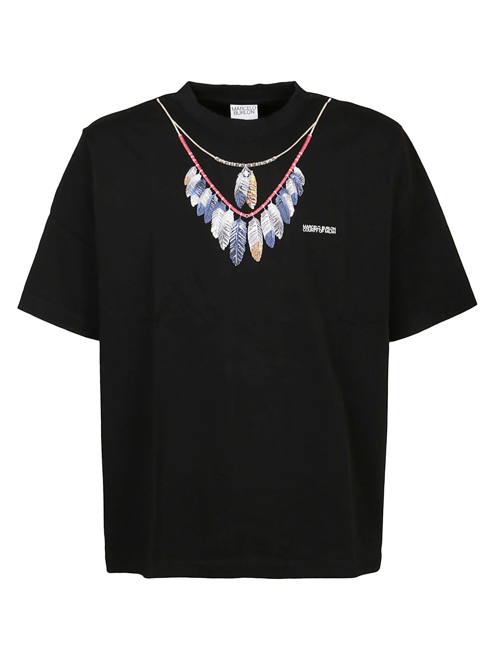 Marcelo Burlon T-shirt Double Chain Feathers Over