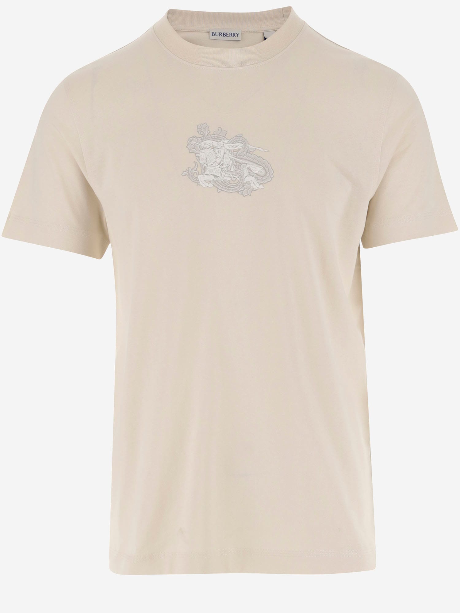 Shop Burberry Cotton Jersey T-shirt With Logo In Ivory