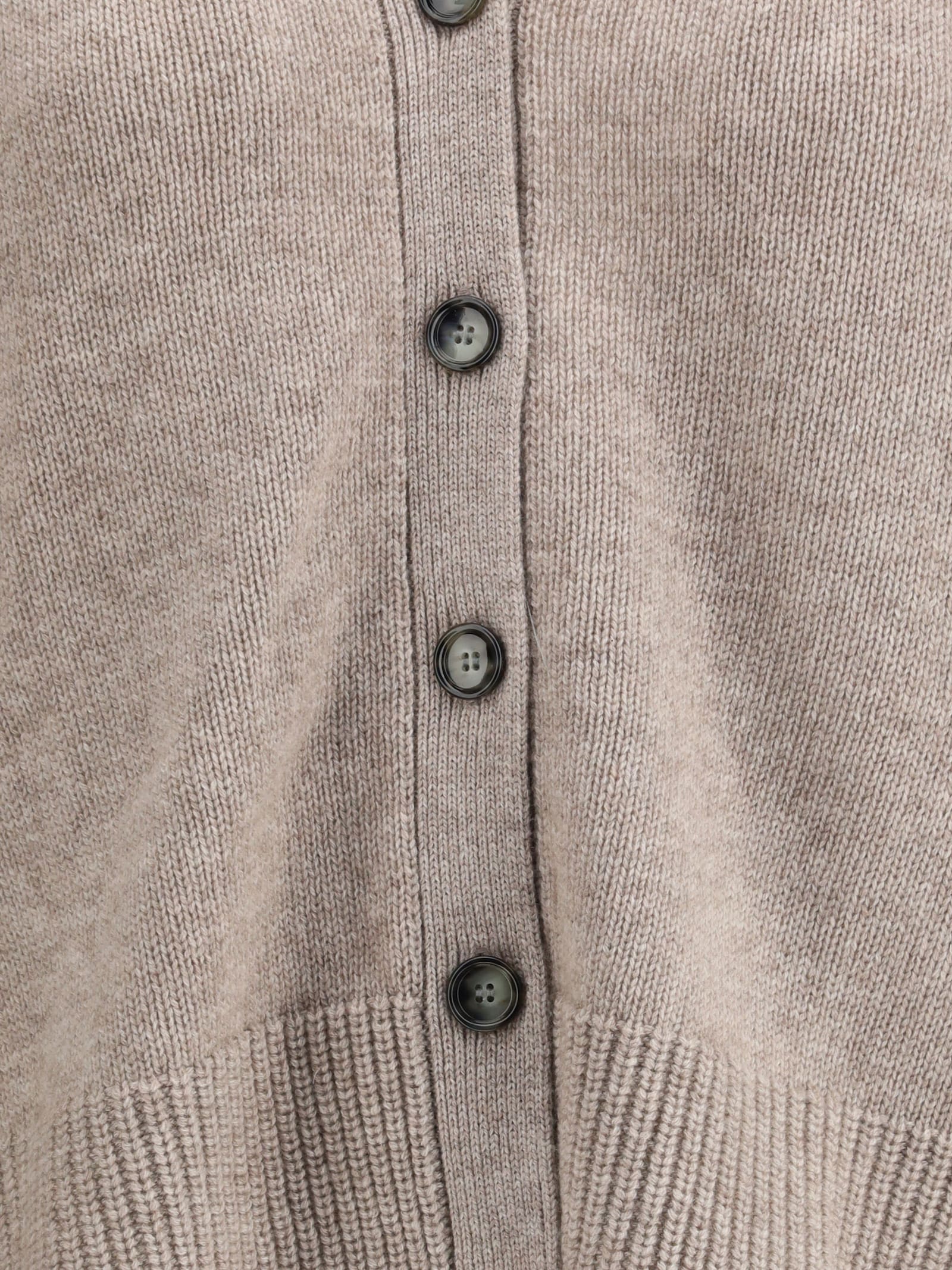 Allude V-neck Button-fastening Cardigan In Brown
