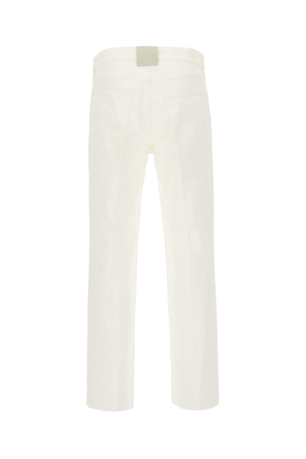 Shop Lanvin Button Fitted Jeans In White